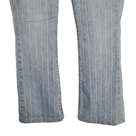 Joe's Jeans Size 25 Striped Blue Denim Pants Bootcut 5 Pocket Mid Rise - Picture 4 of 8